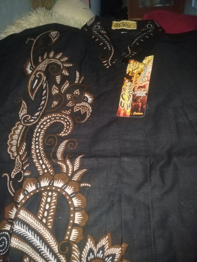 Kemeja Batik Pria Lengan Pendek Black Sweet ( Size  M, L, Xl, Xxl )