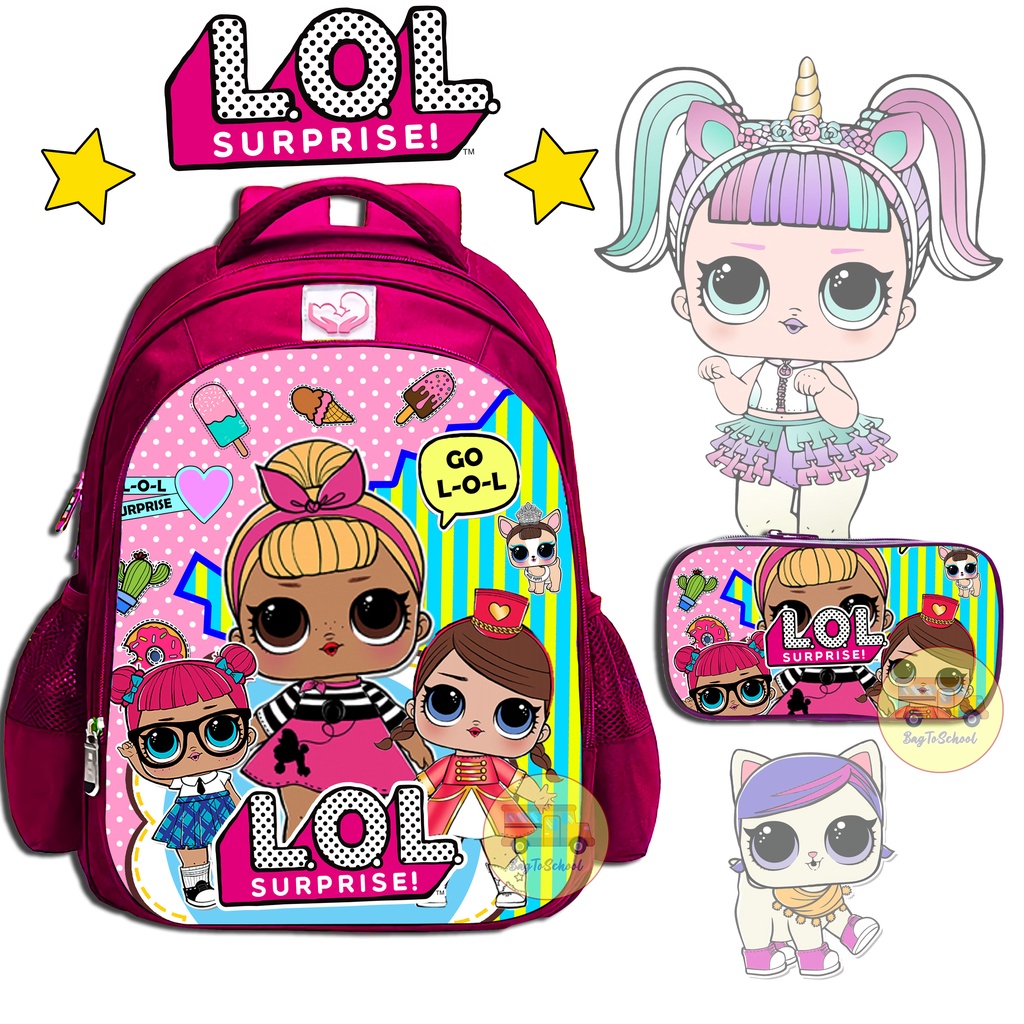 Tas Anak Ransel Fashion Sekolah Anak Perempuan PAUD TK SD LOL BT21