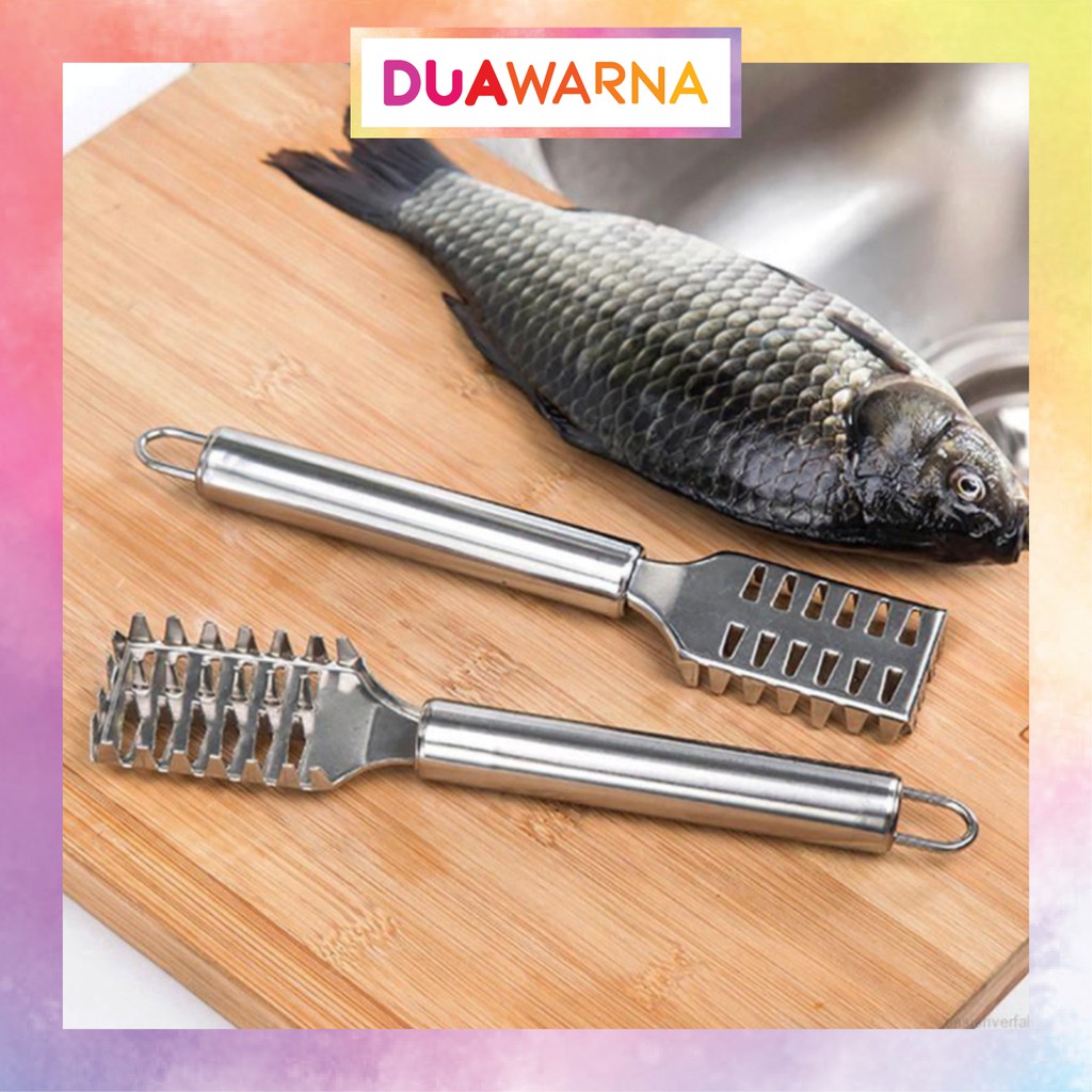 Duawarna Pembersih Sisik Ikan Bahan Stainless Steel Alat Pengupas Kerokan Sisik Ikan Praktis Kc026 Shopee Indonesia