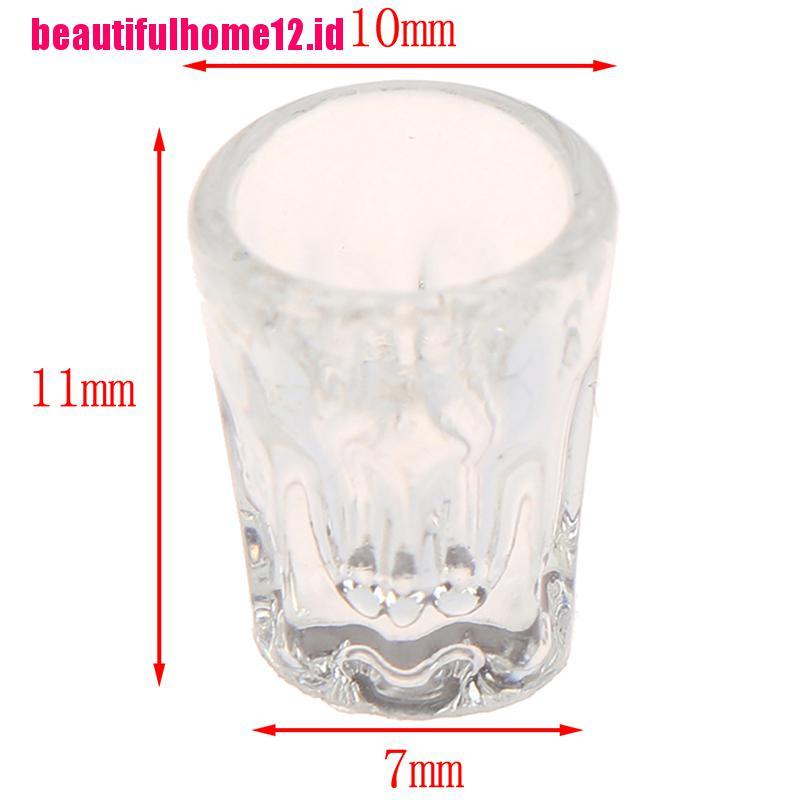 【beautifulhome12.id】4pcs/set Dollhouse Miniature Accessories Mini Resin Transparent Cup Simulation Model