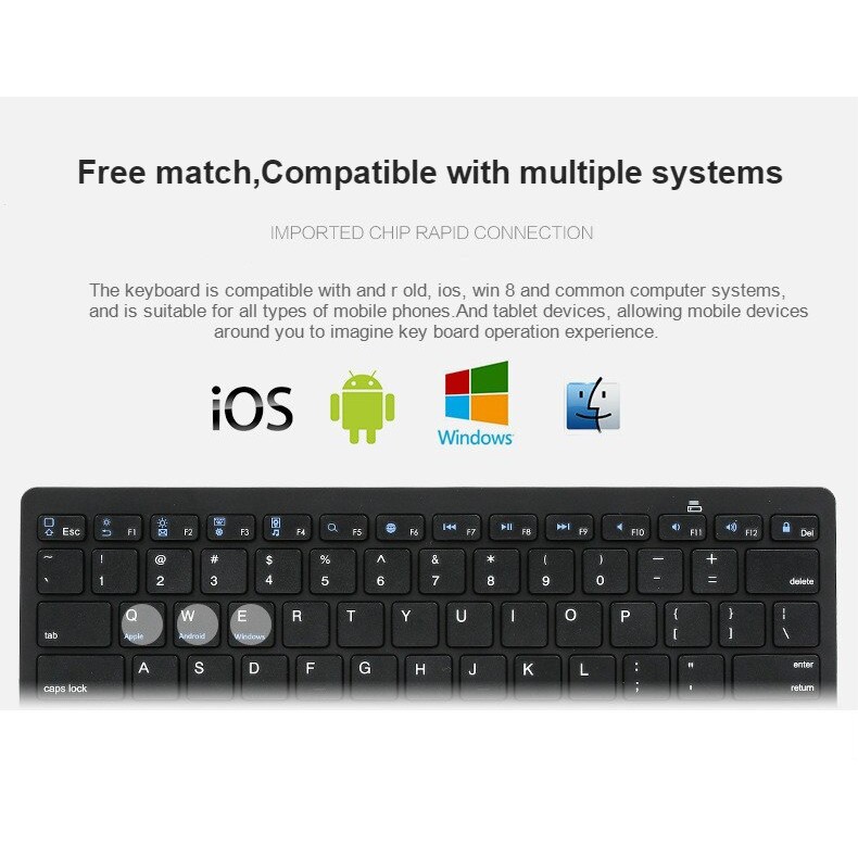 BK3001 - Universal Bluetooth 3.0 Wireless Keyboard - Battery Powered - Keyboard Tenaga Baterai AAA