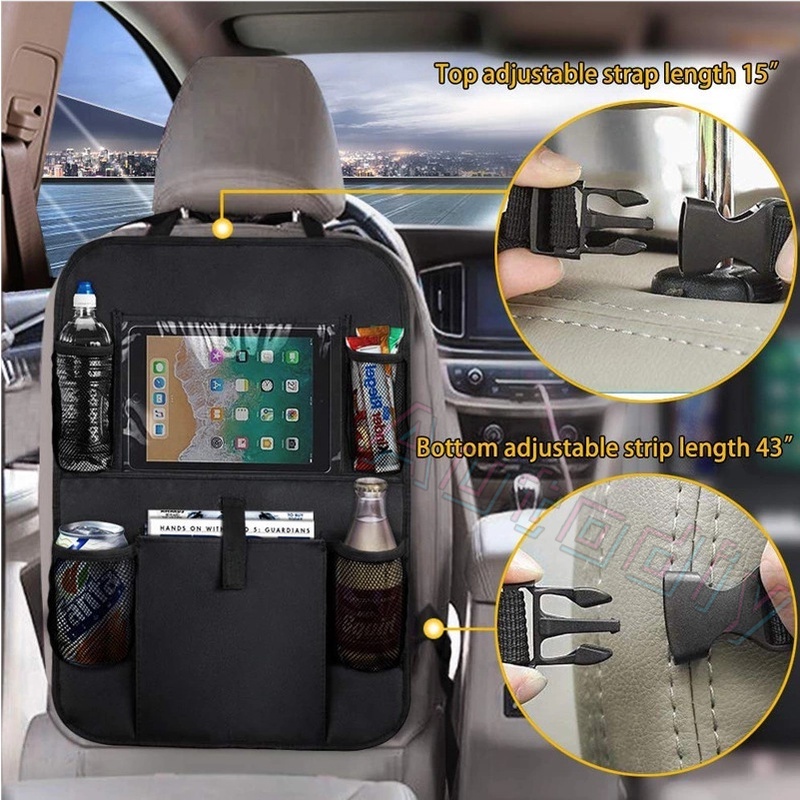 Universal Car Backseat Organizer Dengan Touch Screen Tablet Holder Kantong Penyimpanan Otomatis Cover Pelindung Punggung Kursi Mobil