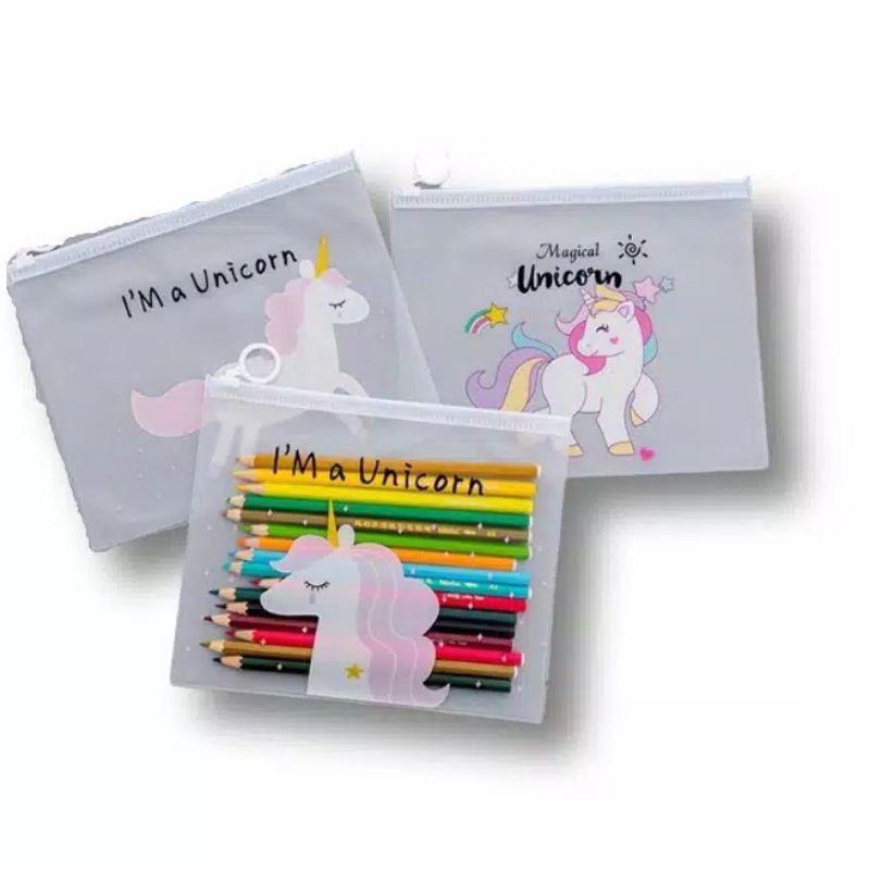 

MAIMAI - Tempat Pensil Transparan Motif Karakter / Map File / Zipper Bag / Tas Zipper Pounch