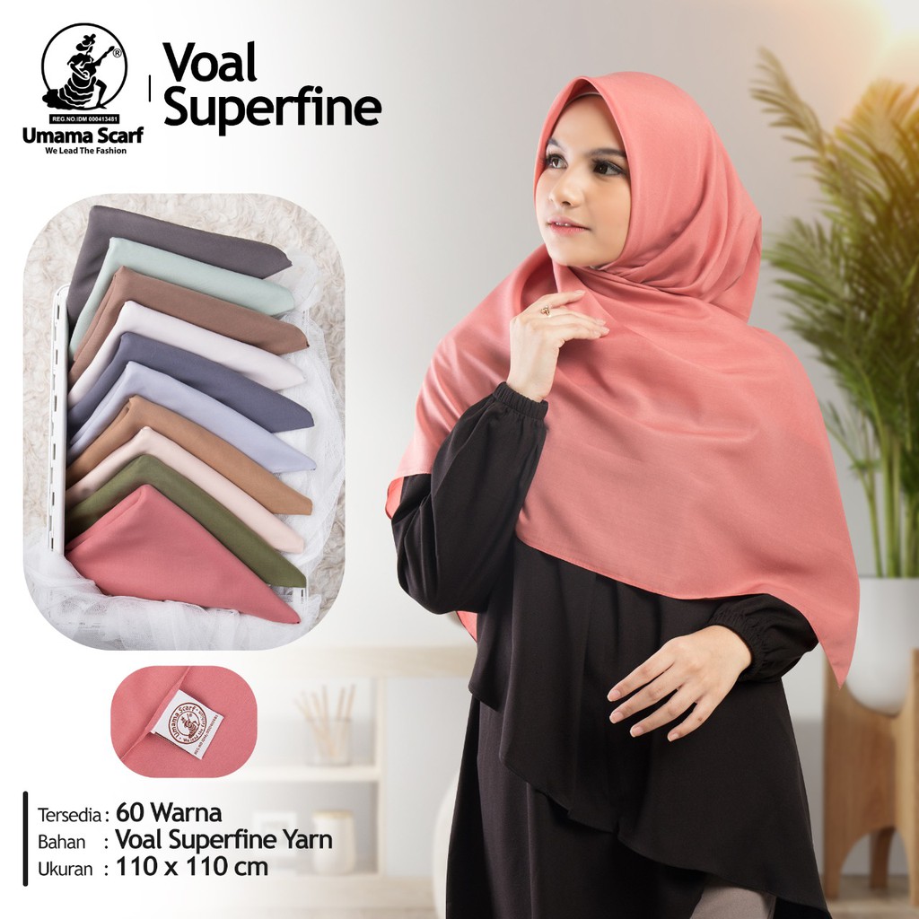 Grosir Hijab Umama Scarf Voal Superfine Murah Jilbab Segi Empat Polos Termurah