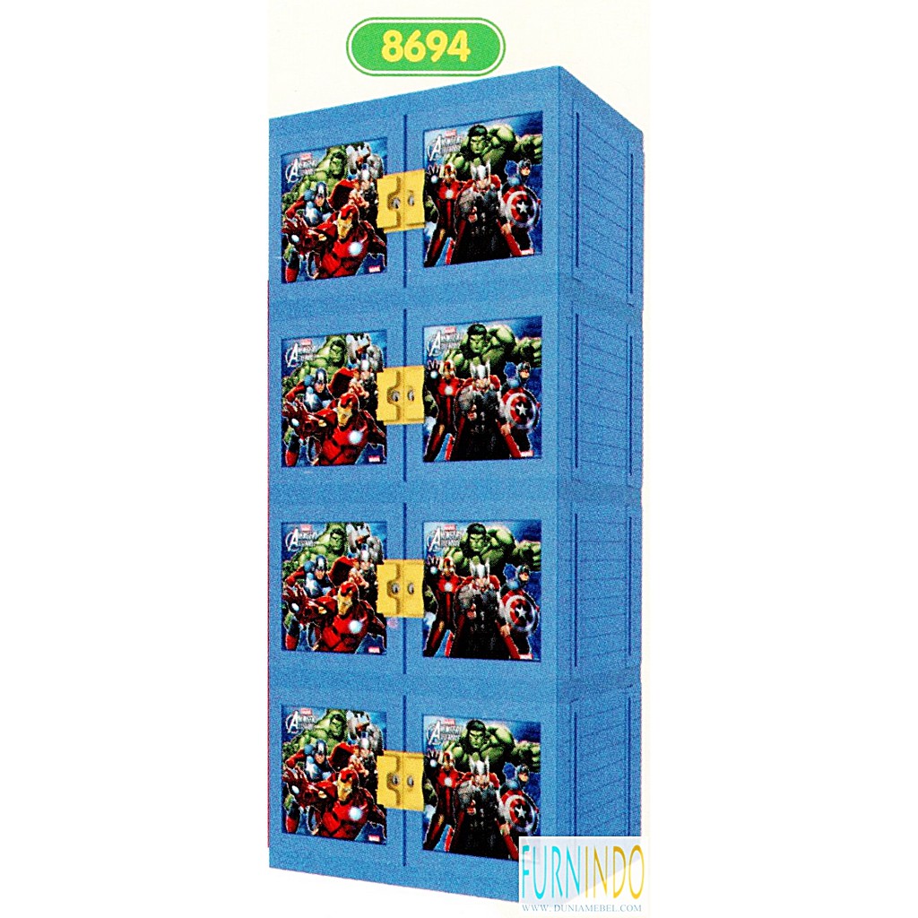 Lemari Plastik Naiba 4 Susun 8694 Avenger Printing Kunci