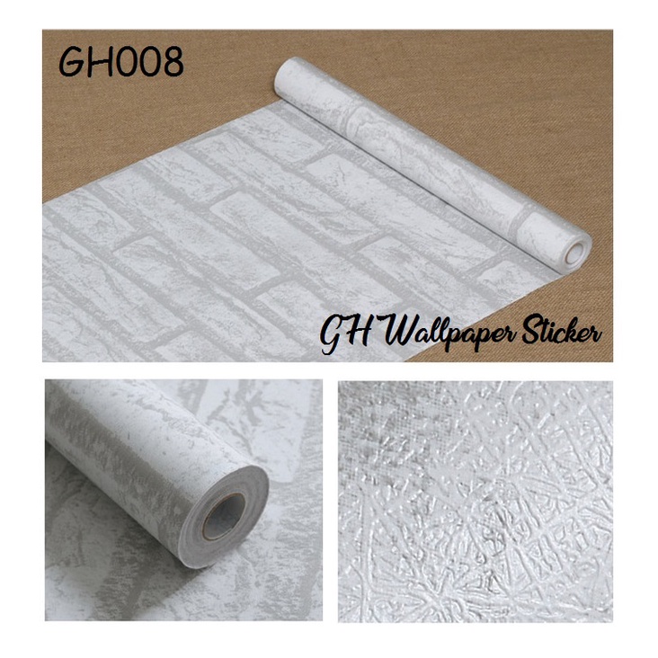 Wallpaper Dinding | Wallpaper Stiker Dinding | Wallpaper Stiker Dinding Kamar Tidur Bata List Abu G500