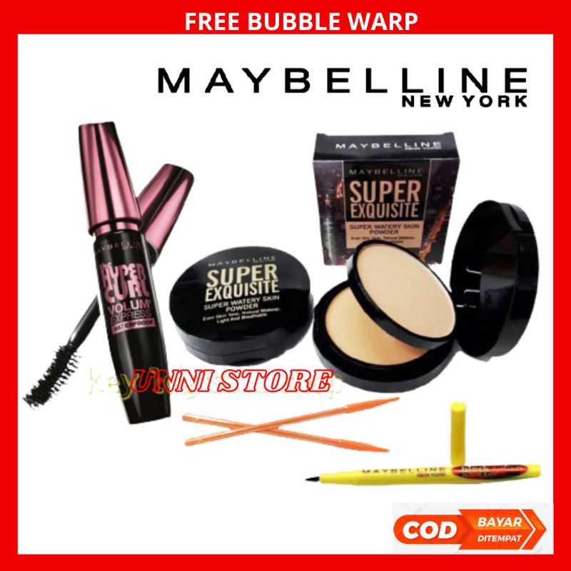 Paket Kosmetik Lengkap Maybelline 4in1 - Paket Make Up Kumplit Maybelline Hemat