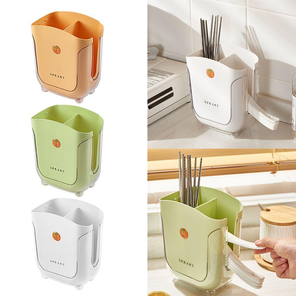 Holder Penyimpanan Sendok Garpu Sumpit Multifungsi Dapat Dilepas Motif Bunga