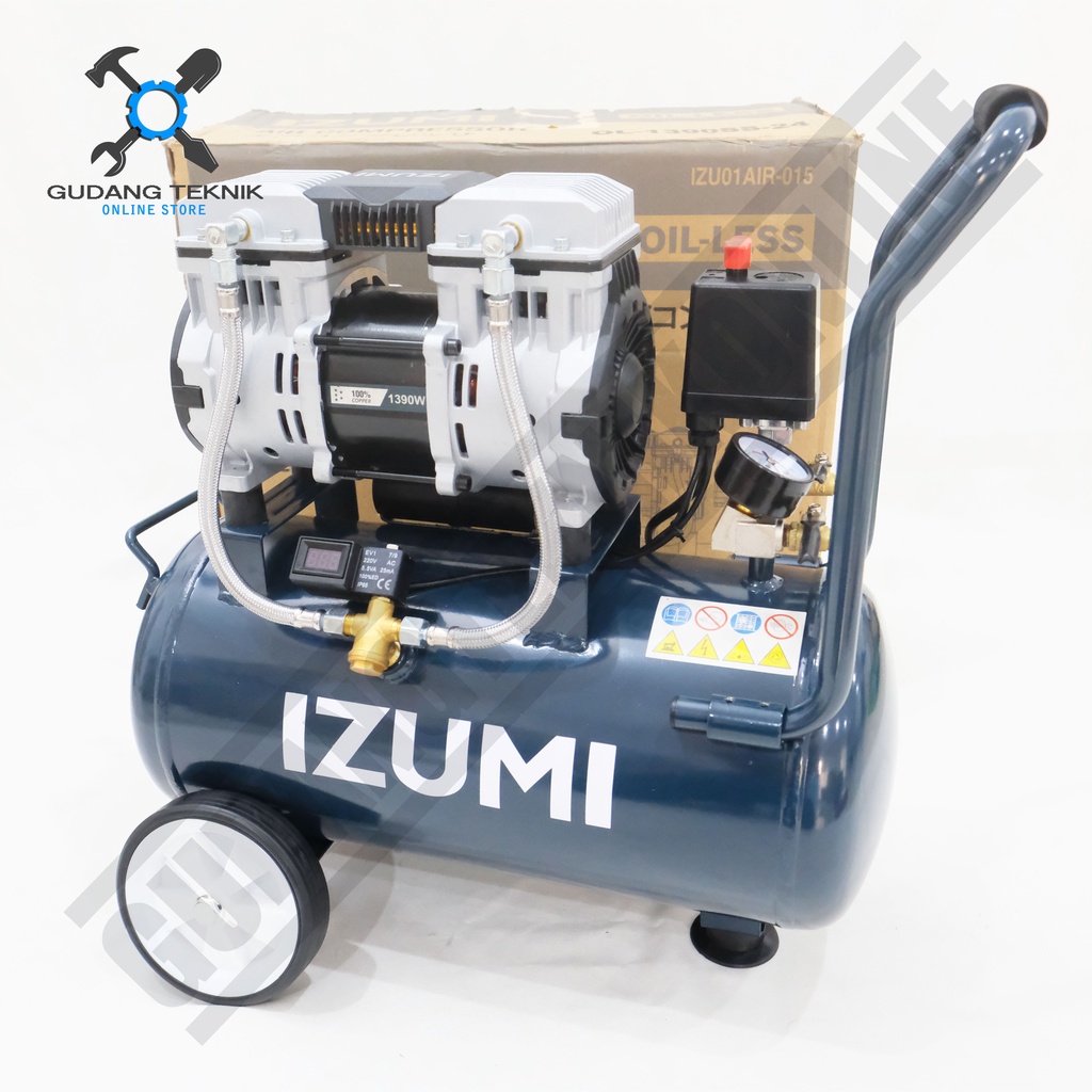 Kompresor Angin Tanpa Oli IZUMI OL1390SS-24 24L / Air Compressor Oilless  IZUMI OL1390SS 24Liter