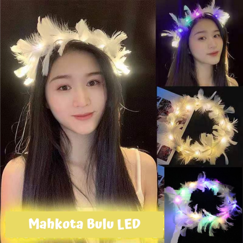 Mahkota anak perempuan - Bando mahkota anak perempuan - Mahkota bulu hiasan kepala - Mahkota Anak Pe