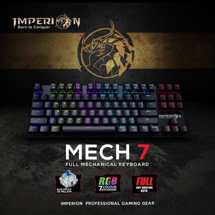 Keyboard Gaming Imperion Mech 7 Full Mechanical Key - MECH7 Imperion