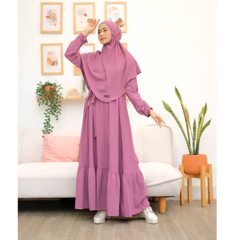 Khimar Hasya standar atau jumbo anti kusut airflow by RiskiRich-Purple