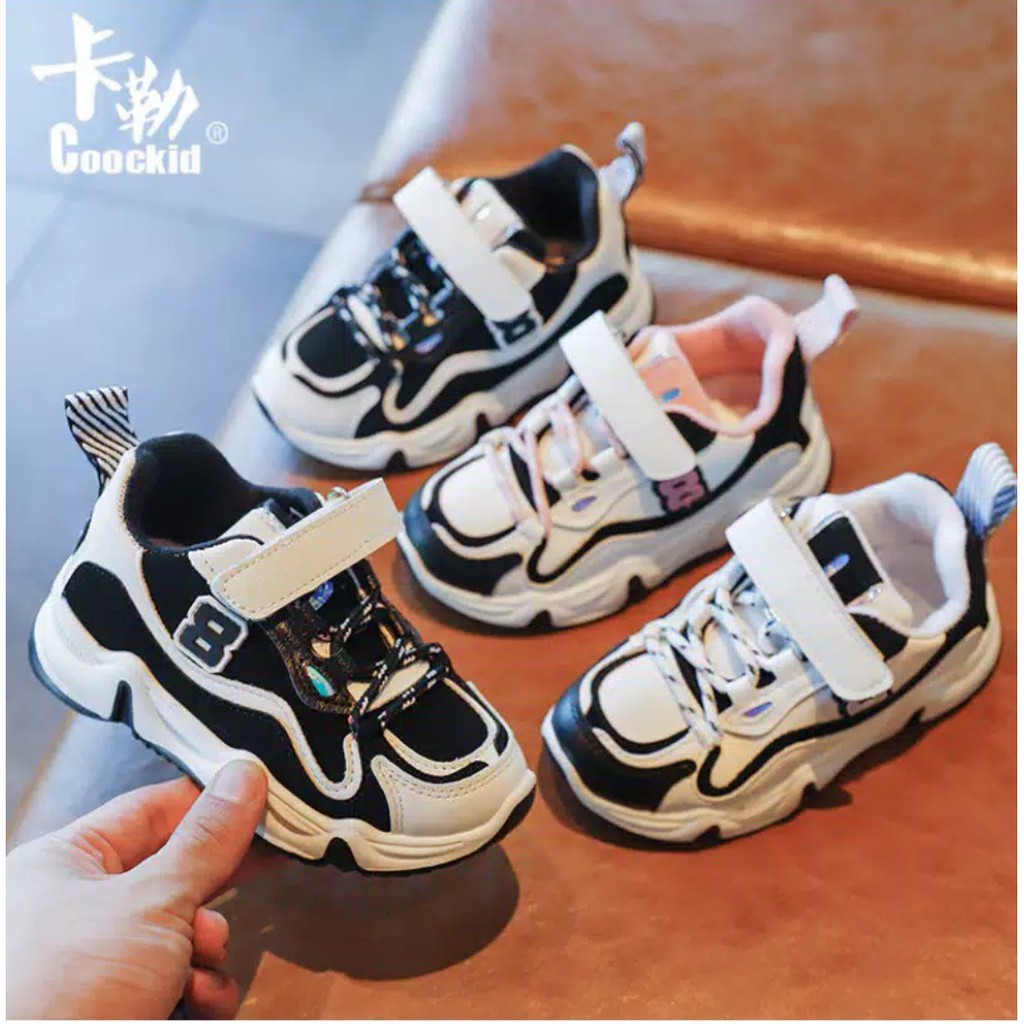 Sepatu Anak INFINITY BLACK Sneakers Anak Usia 3-8 Tahun