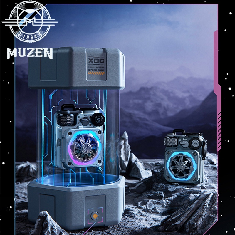 MUZEN CYBERCUBE Portable Bluetooth Speaker Mini Rotating LED Technology Hadiah Natal Logam Edisi Premium