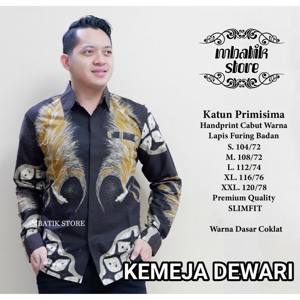 Dewari Kemeja Batik Pria Solo Full Furing by Mbatik Store