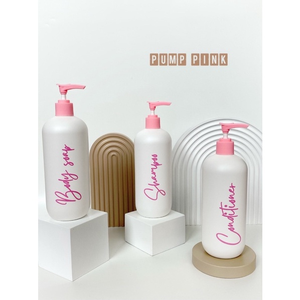 botol putih 500ml n24 pink edition.  aesthetic bottle minimalist refill organizer tempat sabun cair pump estetik