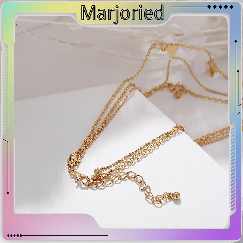 Fashion Kalung Multilayer Kalung Liontin Aksesoris Wanita Bulan Multilayer Kalung Aksesoris-MJD