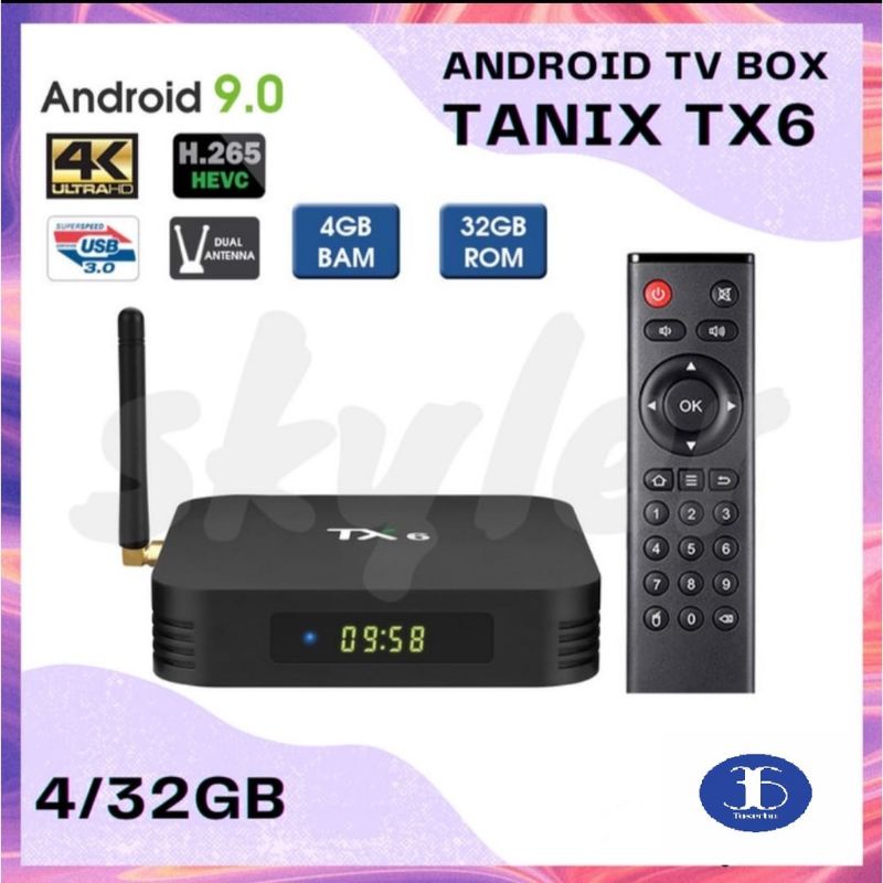 STB TV BOX ANDROID 9.0 TANIX TX6 RAM 4GB