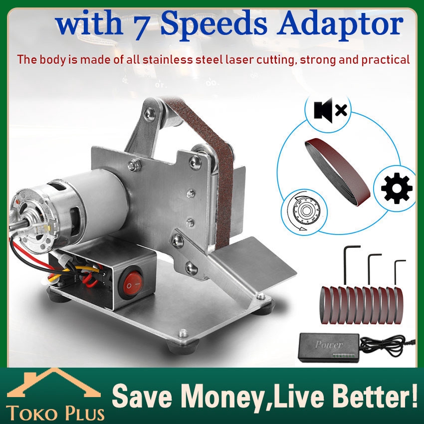 Multifunctional Grinder Mini Electric Belt Sander DIY Polishing Machine Dengan 7 Speed Adapter Mesin