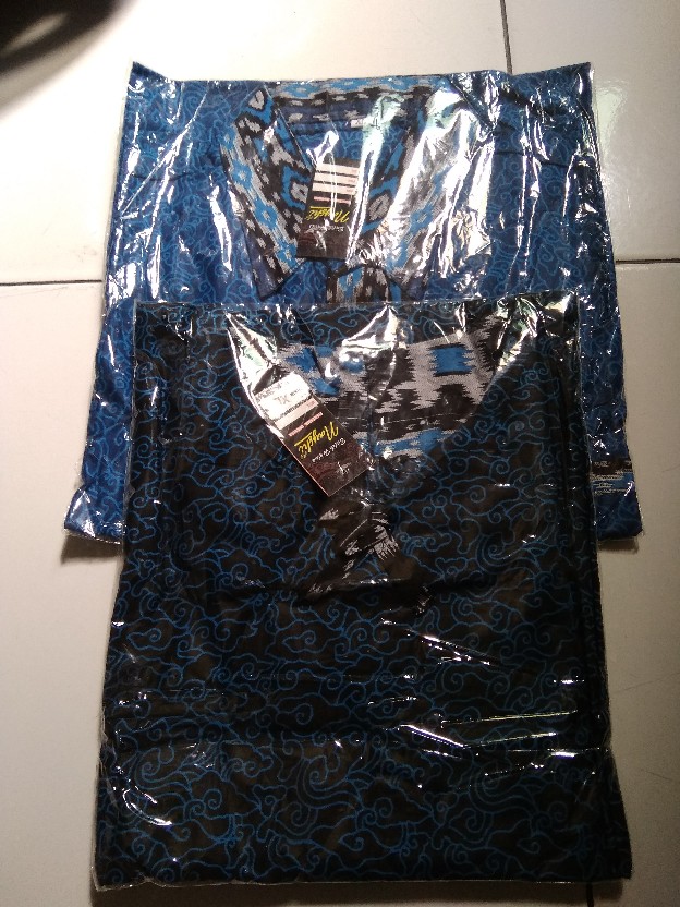 Cod - Bayar Ditempat - Baju Kemeja Batik Pendek Hem Sogan Halus Original Padi Kenongo Sekar
