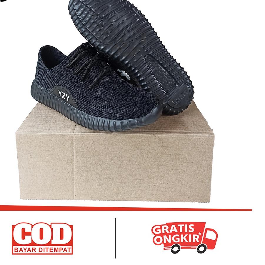 Baru Adidas Hitam Sepatu Hitam Polos Sepatu Sekolah Sepatu Pria Wanita Sepatu Kerja Sepatu Sneakers 