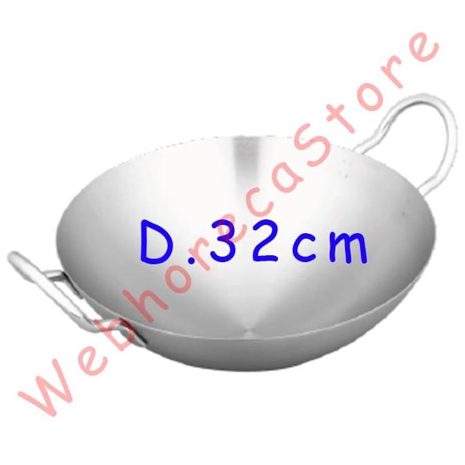 siap kirim] Bima Asian Chinese Wok 32cm / Kuali Wajan Hongkong Stainless 304 32 cm