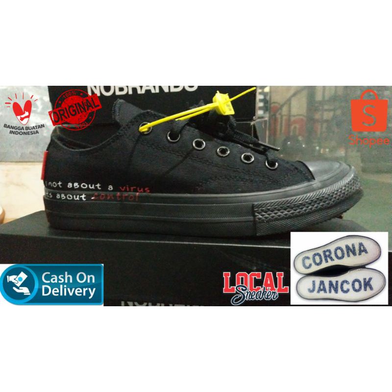 NOBRANDS FOOTWEAR CORONA JANCOK LOW FULL BLACK TPS LOW TRUE NORMAL CORONA JANCOK FULL BLACK ORIGINAL