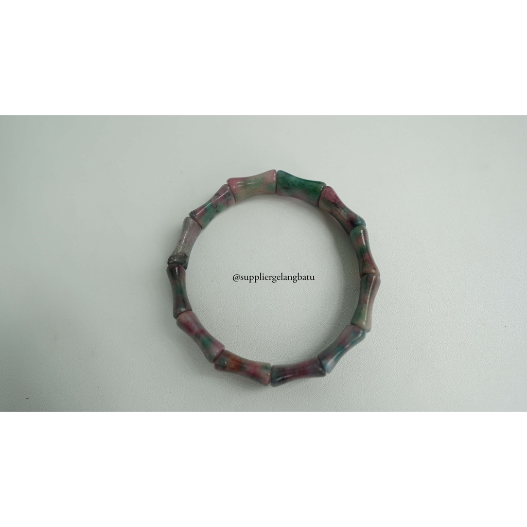 Gelang Batu bloodstone hijau TULANG limited batu alam asli natural