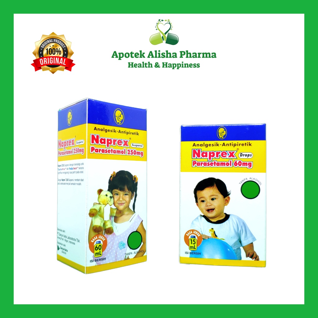 Naprex Drops 15ml / Naprex Sirup 60ml - Naprex Baby Drop Rasa Jeruk / Naprex Parasetamol Sirup Obat Penurun Panas Demam Bayi&amp;Anak Pereda Nyeri / Naprek Drop/Syrup