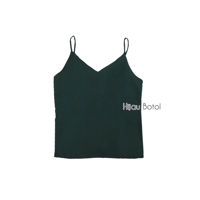 [COD] BEST SELLER Basic Tank Top Tali - Tank Top Premium - Strappy Tank-Hijau Botol
