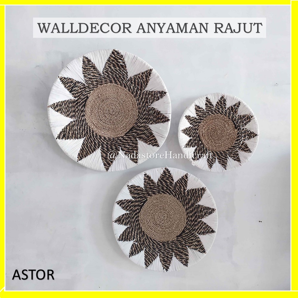 Walldecor Anyaman Variasi Rajut / Natural woven Banana Walldecor / Hiasan Dinding / Pajangan Dinding