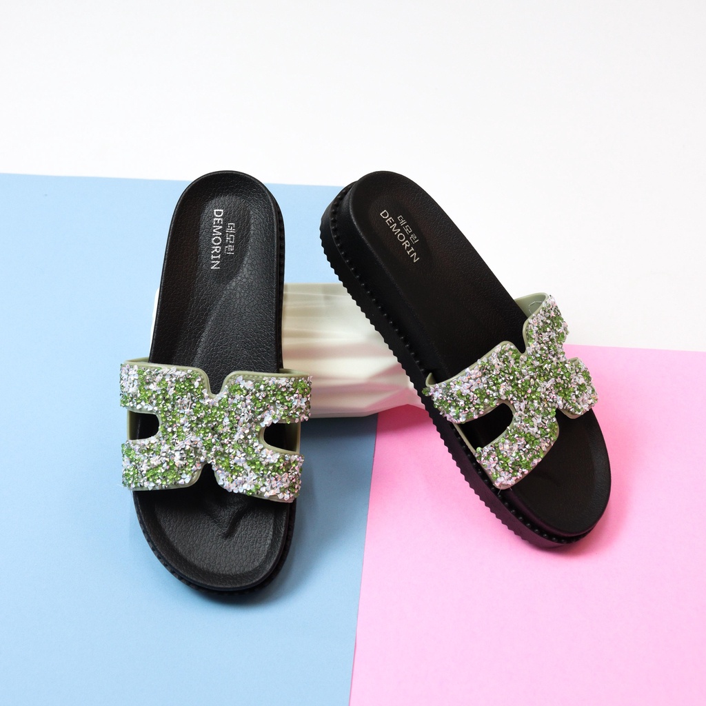 Azuma Sandal Flat Wanita Butiran Mutiara - Demorin