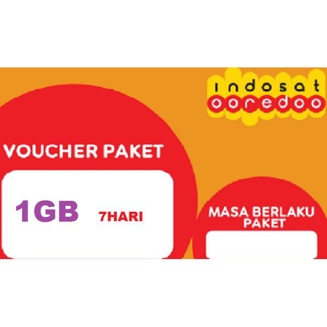 Voucer Data Indosat 1Gb 7 Hari Kode 135