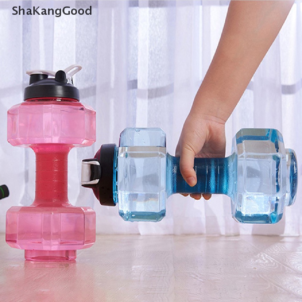 Skid Botol Minum 2.2L Bentuk Dumbell Untuk Olahraga / Gym / Fitness