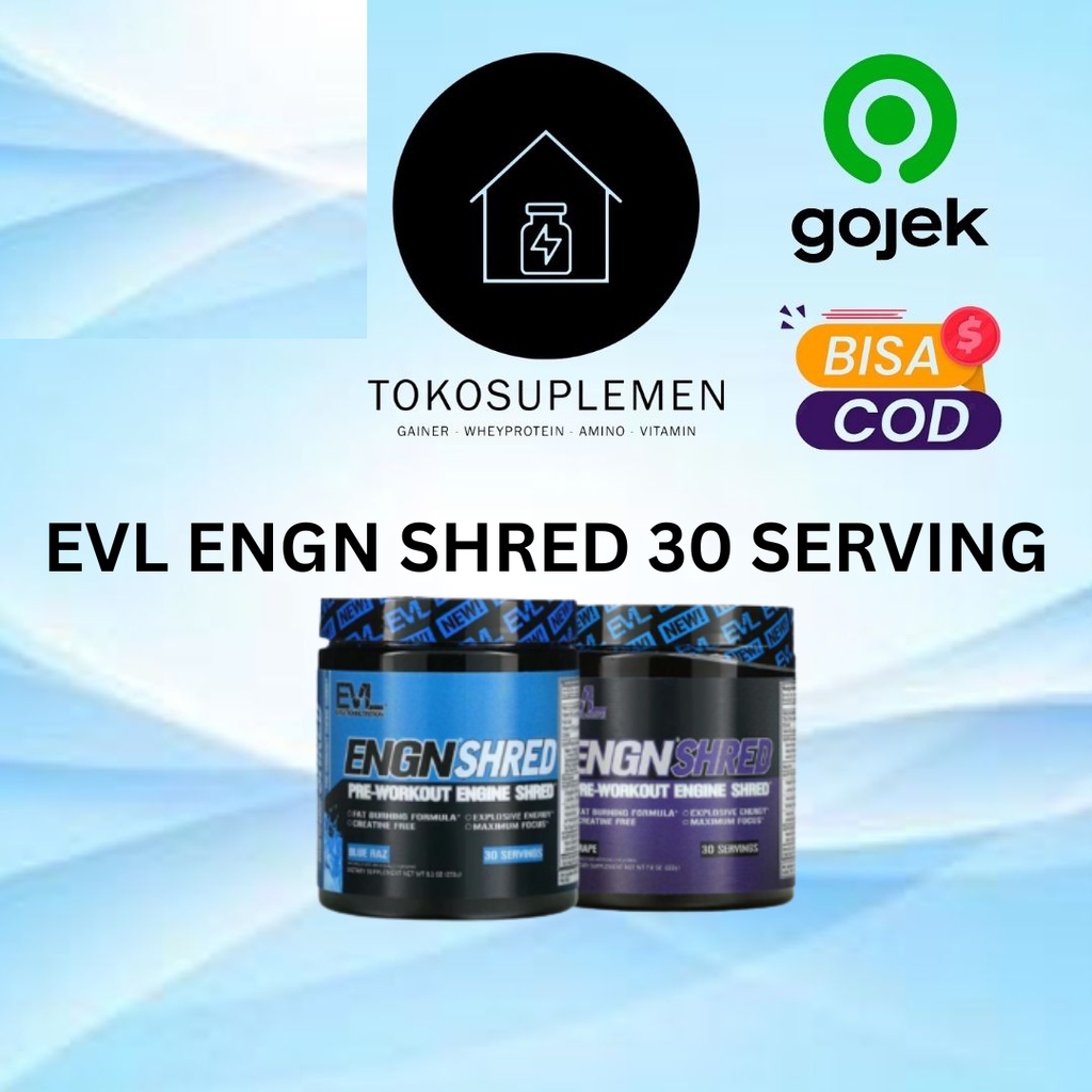 EVL ENGN SHRED PWO PRE WORKOUT + FAT BURNER (BAKAR LEMAK) 30 SERVING