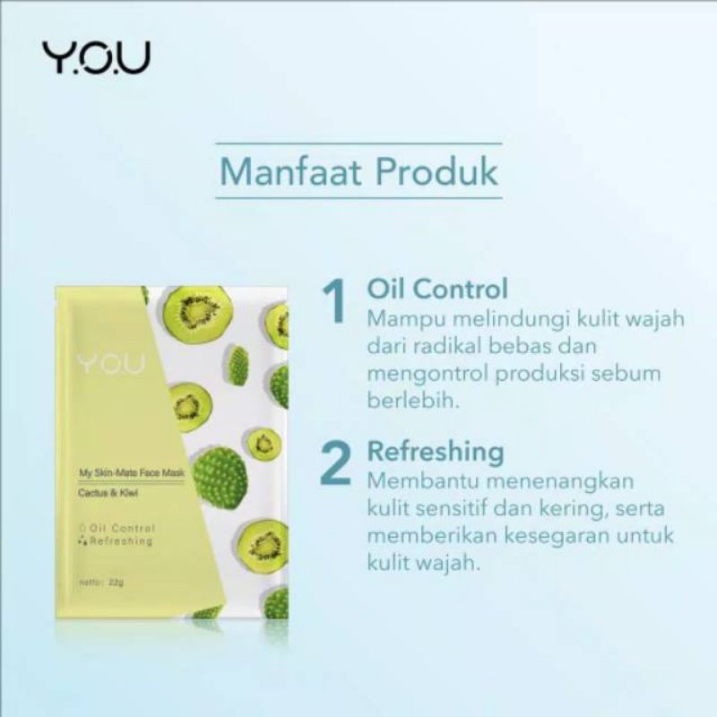 YOU My Skin-Mate Face Mask 22gr/Mask Wajah You