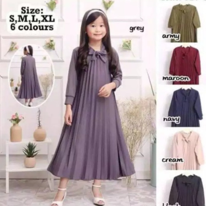 BAJU GAMIS PLISKET ANAK tanggung terbaru 2021 // Gamis Plisket ANAK TERBARU kekinian