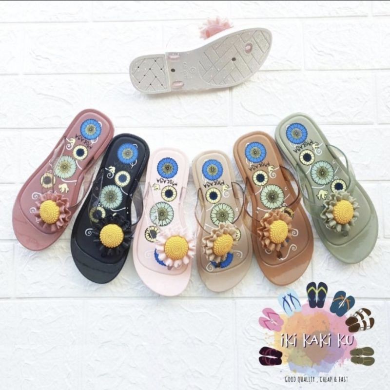 SANDAL JEPIT ANAK PEREMPUAN BUNGA MATAHARI SANDAL JELLY KARET MOKAYA 2099-555 UKURAN 30-35