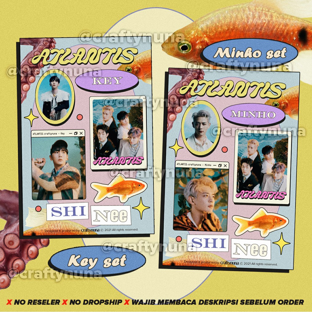 SHINee ATLANTIS Sticker Set by Crafty Nuna 2021 shawol stiker case hp kpop album baru aesthetic key