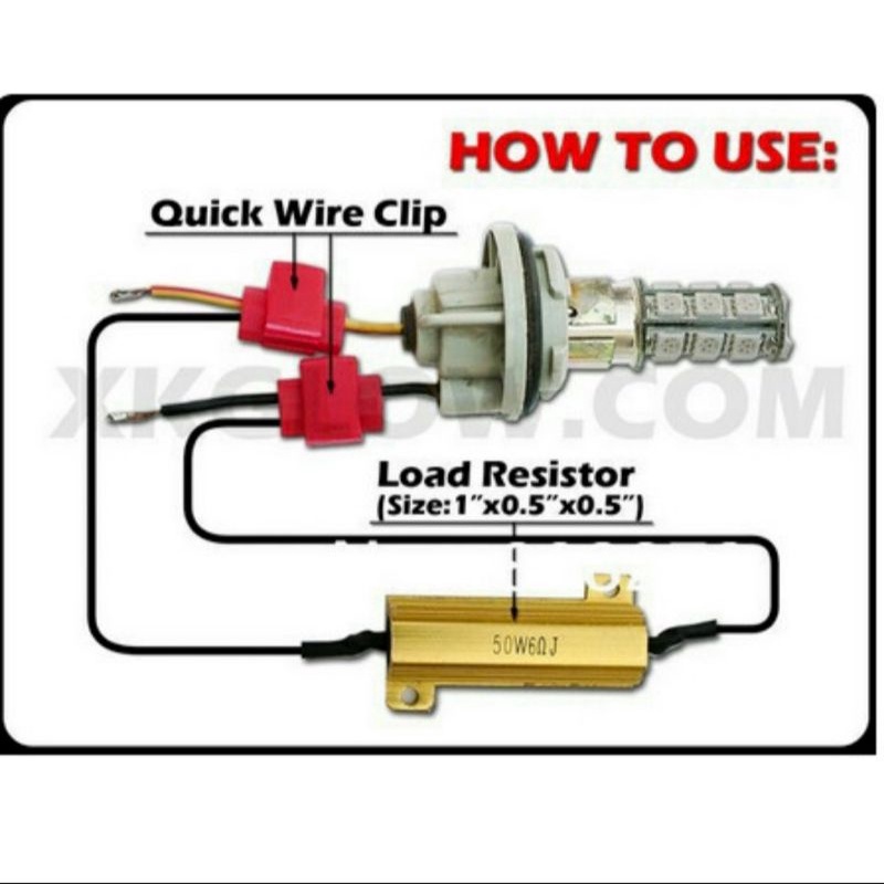 Resistor Sein LED Mobil 50W  6 OHM - Solusi Lampu Sein Hyperflash agar Kedip Normal (tidak kedip cepat) NO HYPERFLASH