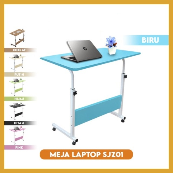 BEST SELLER Meja Laptop Roda Portable Multifungsi Stand Aluminium Meja Belajar Desain Praktis Elegan Premium -COD