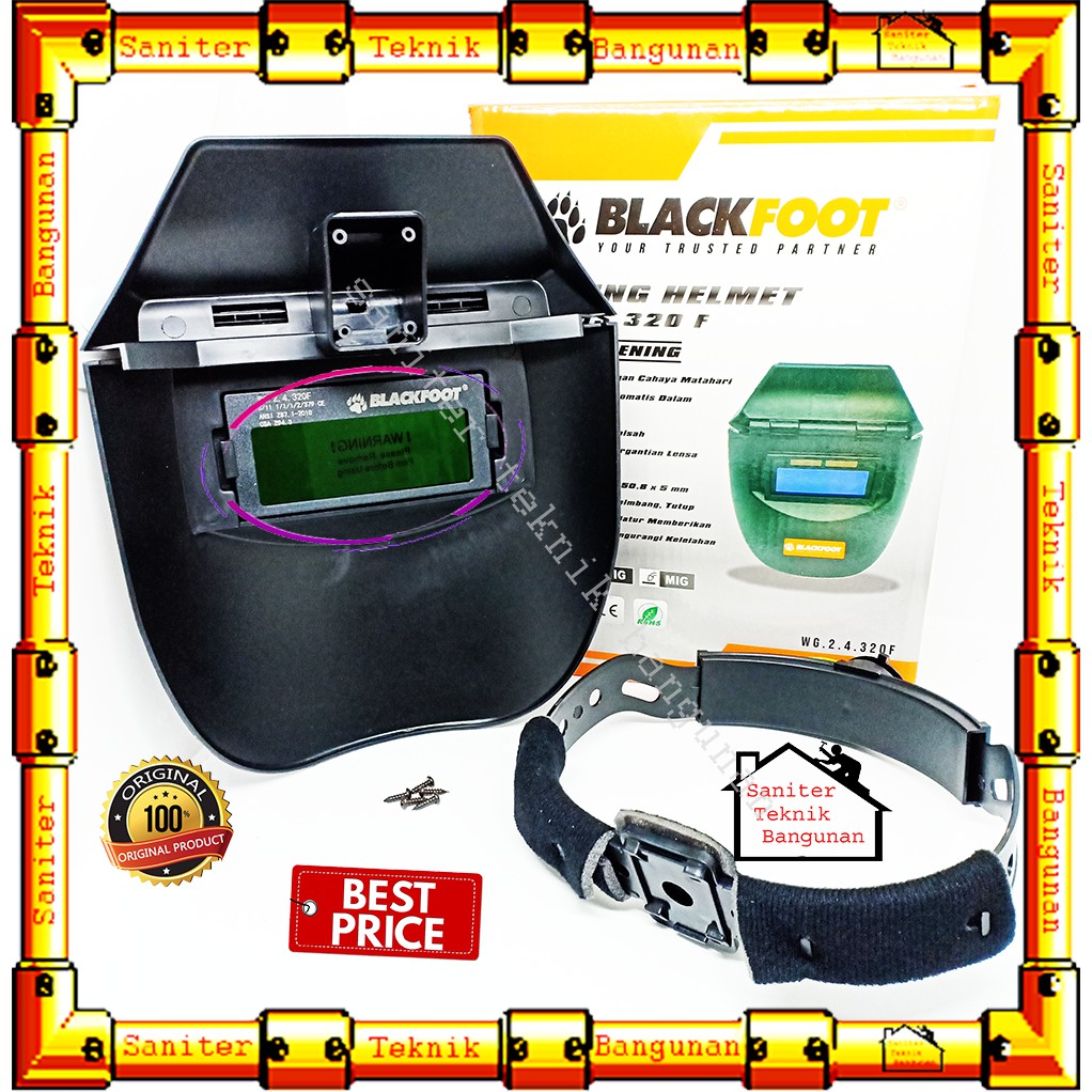 HELM LAS-TOPENG LAS OTOMATIS AUTO DARK BLACKFOOT 320 F