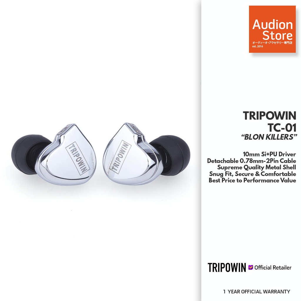 Tripowin Tc 01 10mm Si Pu Dynamic Driver Metal Shell 0 78mm 2pin Iem Silver Shopee Indonesia