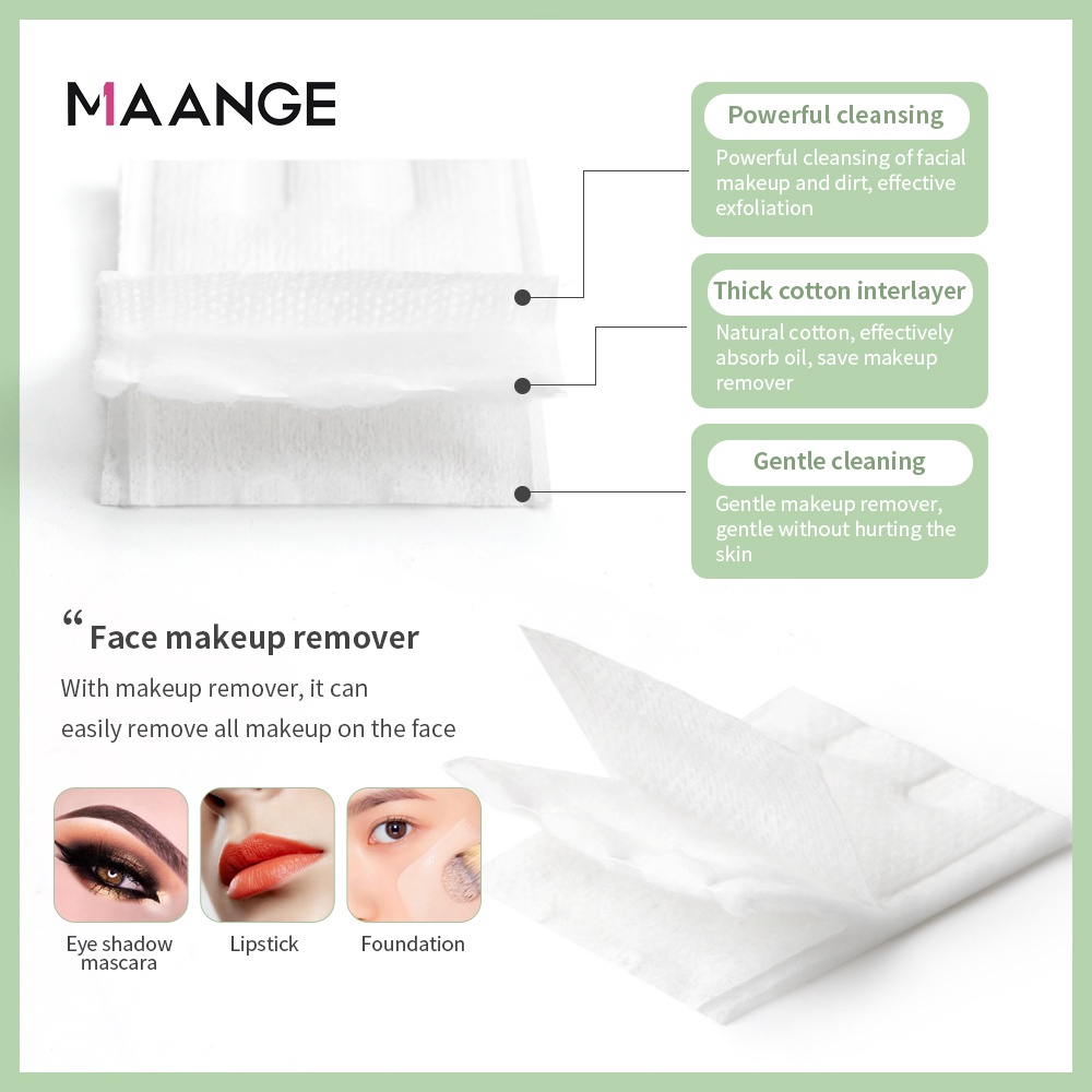 MAANGE Cotton Pad 222 pcs Penghapusan Rias 3021