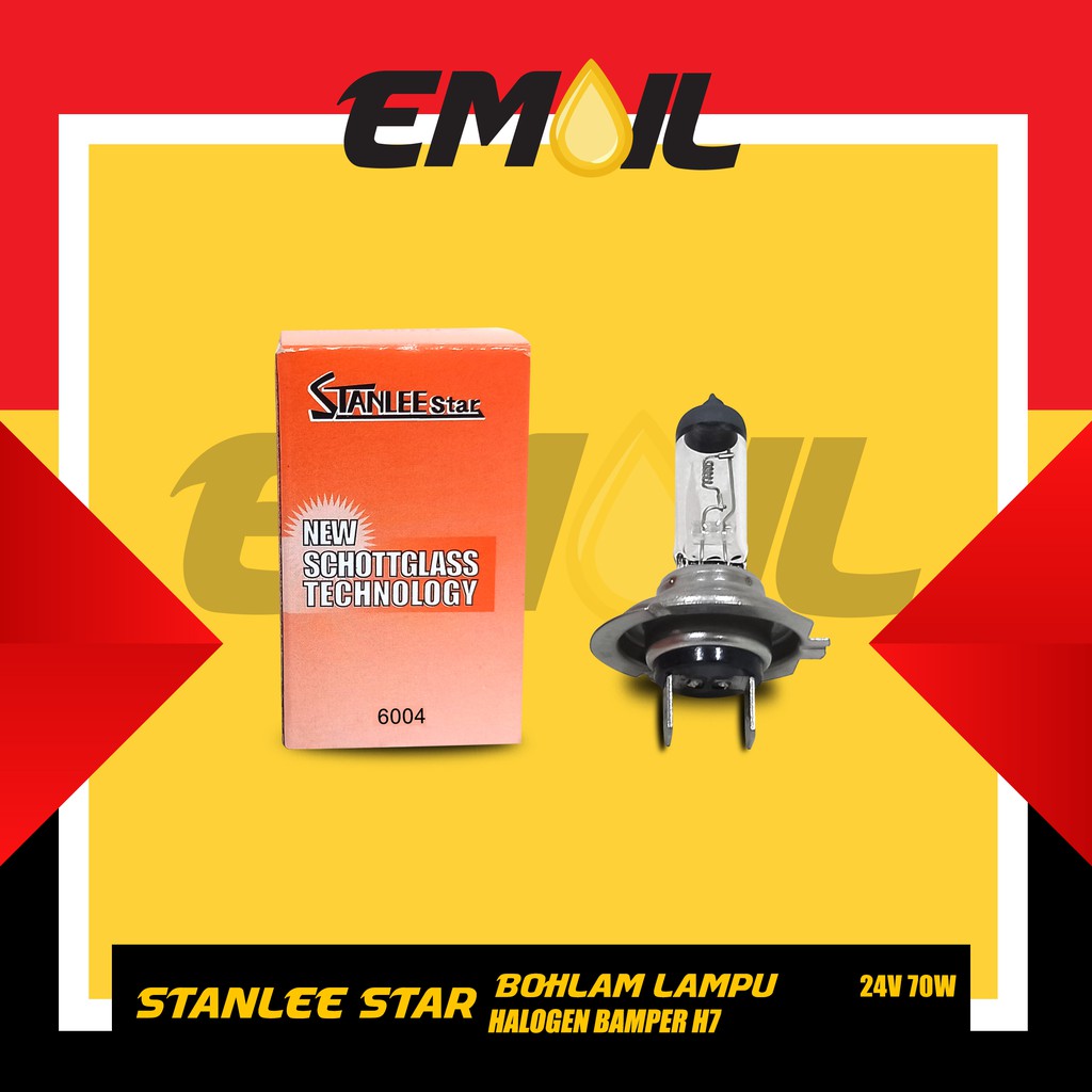 Bohlam lampu halogen bamber / bumber H7 24v 70w merk stanlee star