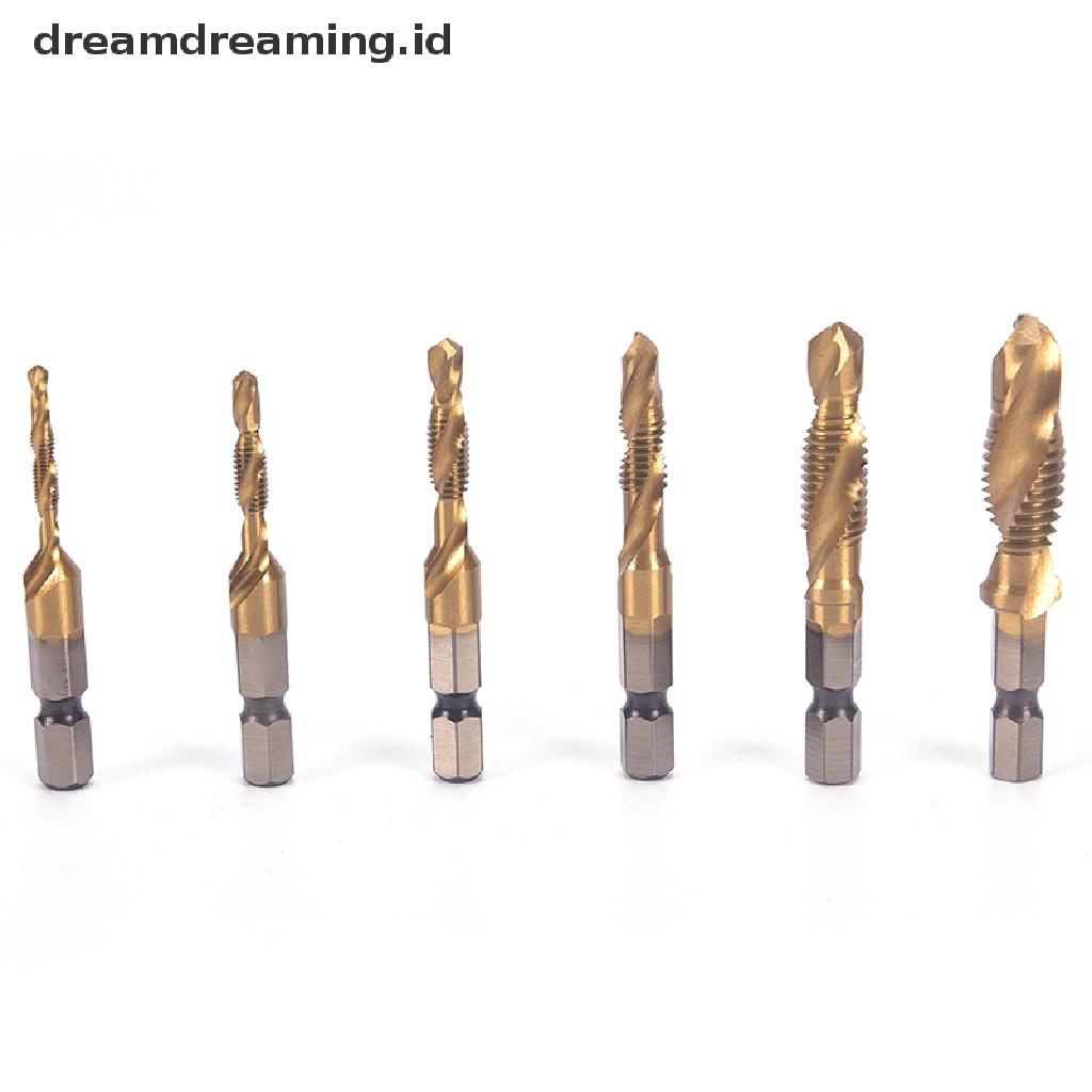 (Dreamdreaming.Id) M3-M10 Mata Bor Hex Shank Hss Lapis Titanium Bits