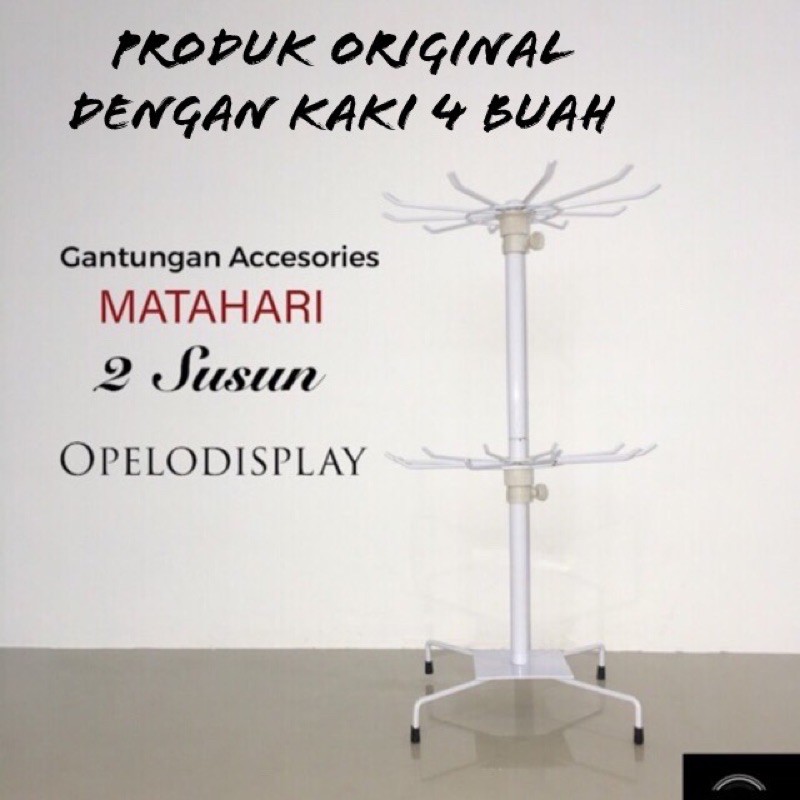 RAK DISPLAY MATAHARI PUTAR TEBAL COATING 2 SUSUN / GANTUNGAN ACCESORIES PUTAR