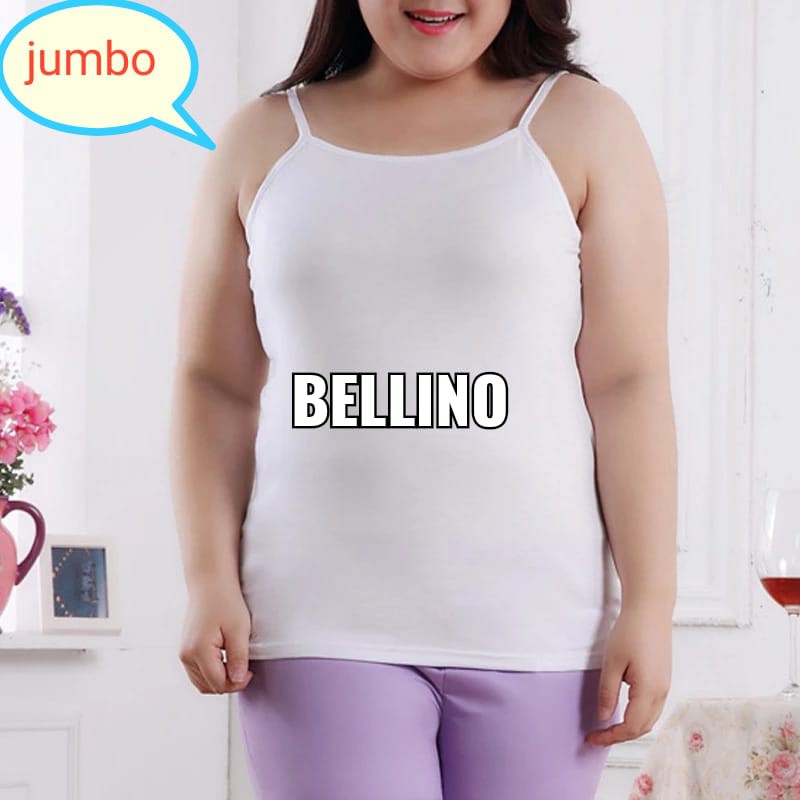 Singlet Wanita Jumbo LD 115cm Tanktop Jumbo XXL Teng top XXL Tentop  Tali Lebar Big Size-Tali kecil putih