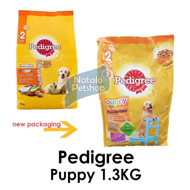 PEDIGREE PUPPY 1.3KG Chicken Egg &amp; Milk Dry Dog Food / Makanan anak anjing