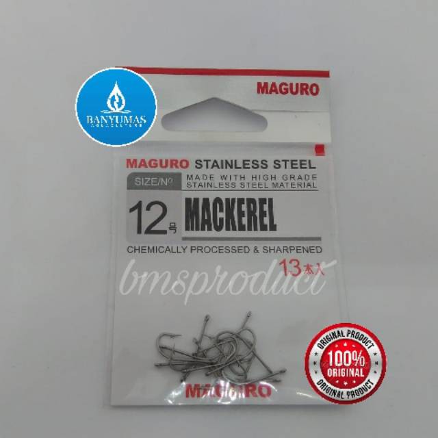 [BISA COD] B025 Mata Kail Pancing Stainless Steel Maguro Mackarel No12 isi13pcs asli original